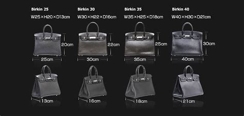 large birkin|hermès size chart.